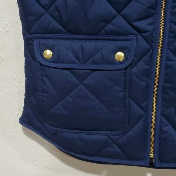 J. Crew Quilted Puffer Vest in Navy Blue Size S - Picture 3 of 10